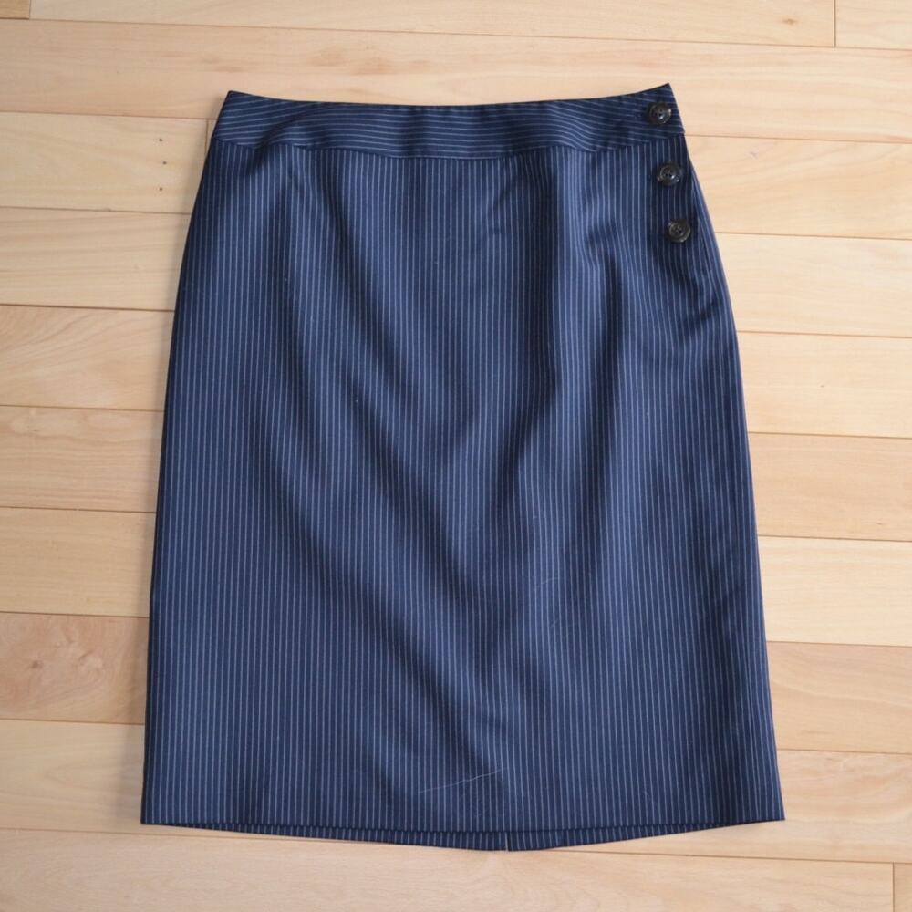Talbots Pin Stripe Pencil Skirt Size 6P Stretch